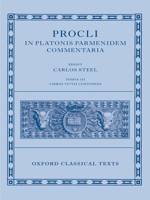 cover image of Procli In Platonis Parmenidem Commentaria III